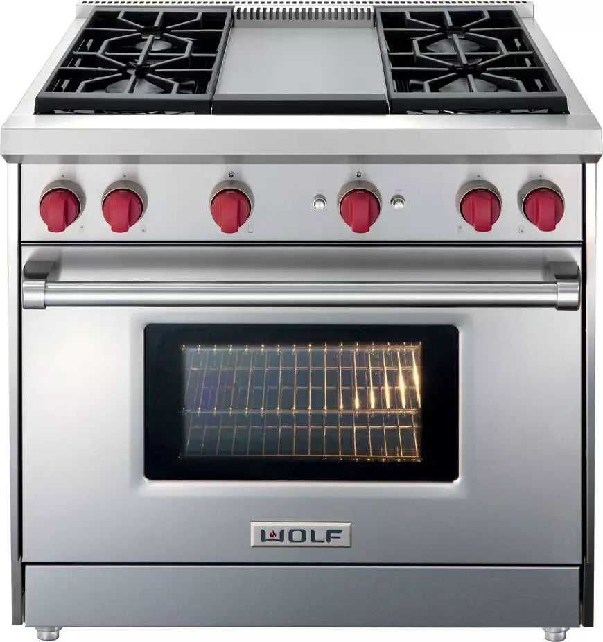 Wolf 36" Gas Range W/Griddle & 4 Burner