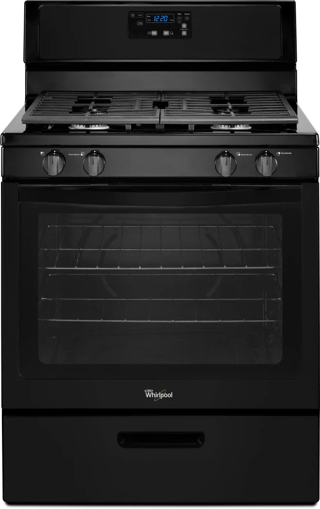 Whirlpool 5.1 Cu. Ft. Freestanding 4-Burner Gas Stove - Black