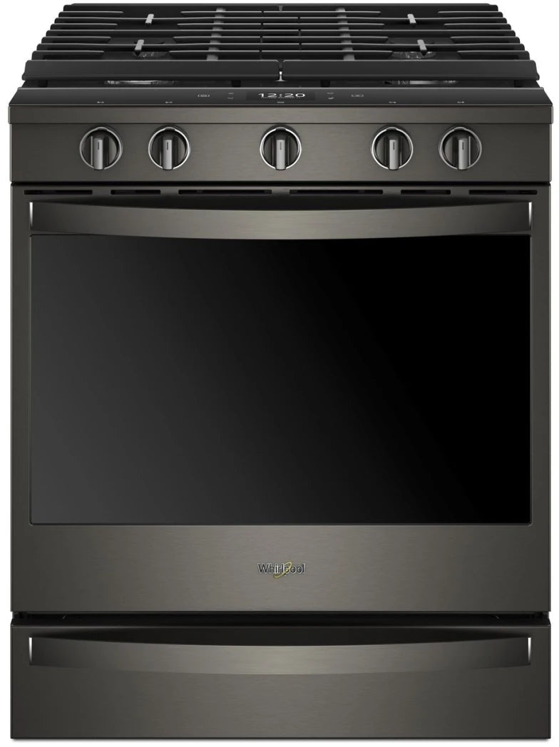 Whirlpool 30" Slide-in Gas Range - Black Stainless
