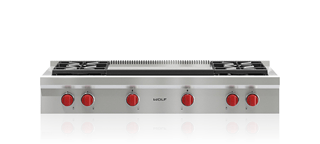 Wolf 48" Rangetop Double Griddle 4 Burners - PROPANE (LP)