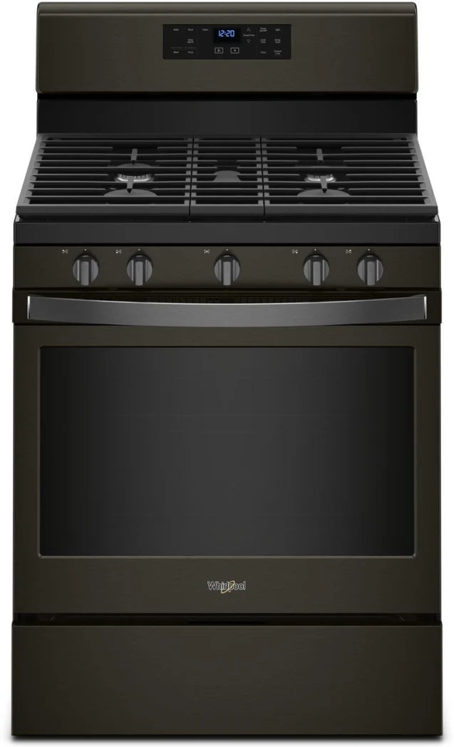Whirlpool 5.0 cu. ft. Gas Range with Center Oval Burner - Black Stainless