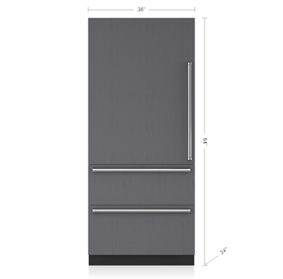 IT-36RID-RH : Sub Zero Legacy Model - 36" Designer Over-and-Under Refrigerator Internal Dispenser - Panel Ready Right Hinge